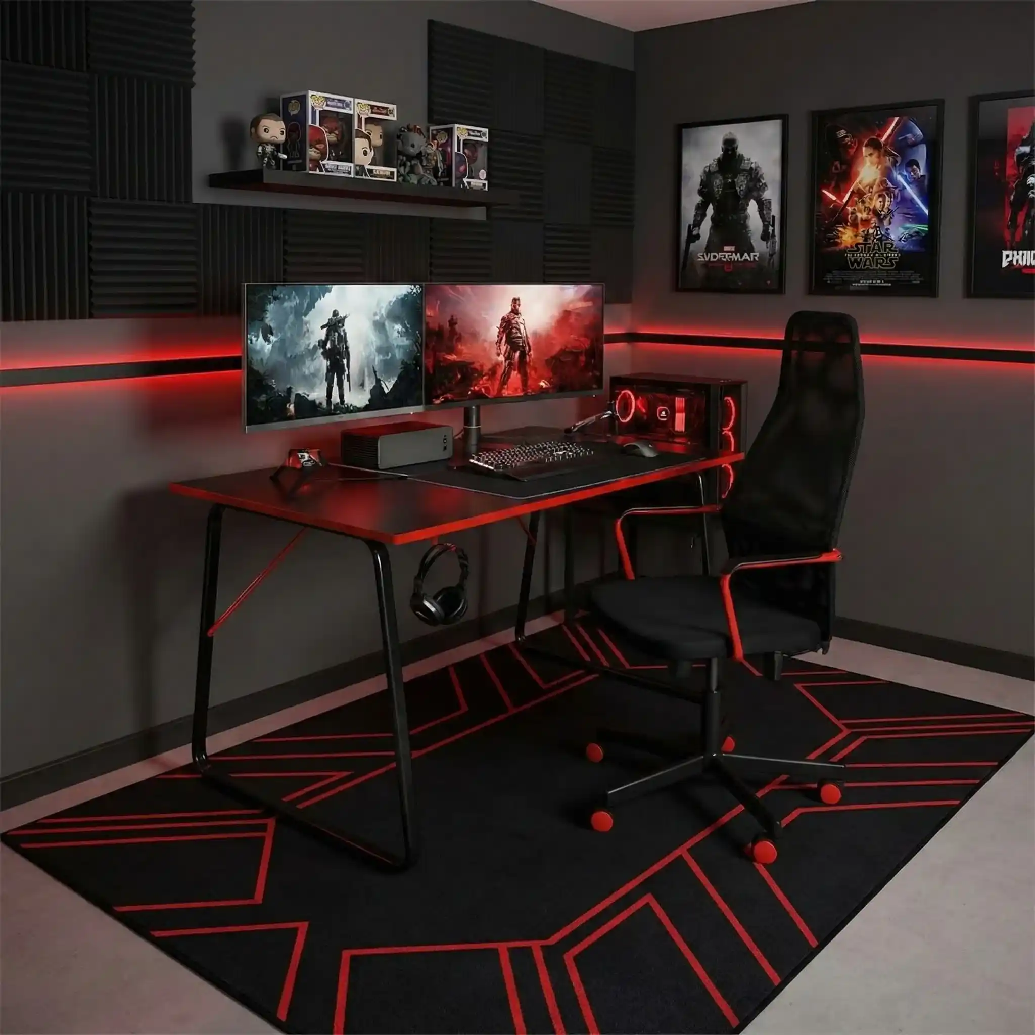 Spiker Gaming desk with a matching chair