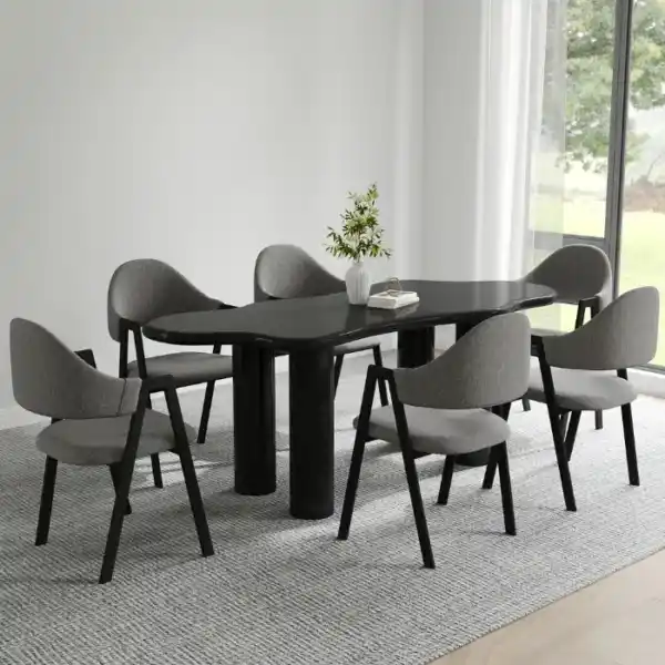 Oaklin-Dining-Set-600x600 Modern black dining set with 6 chairs