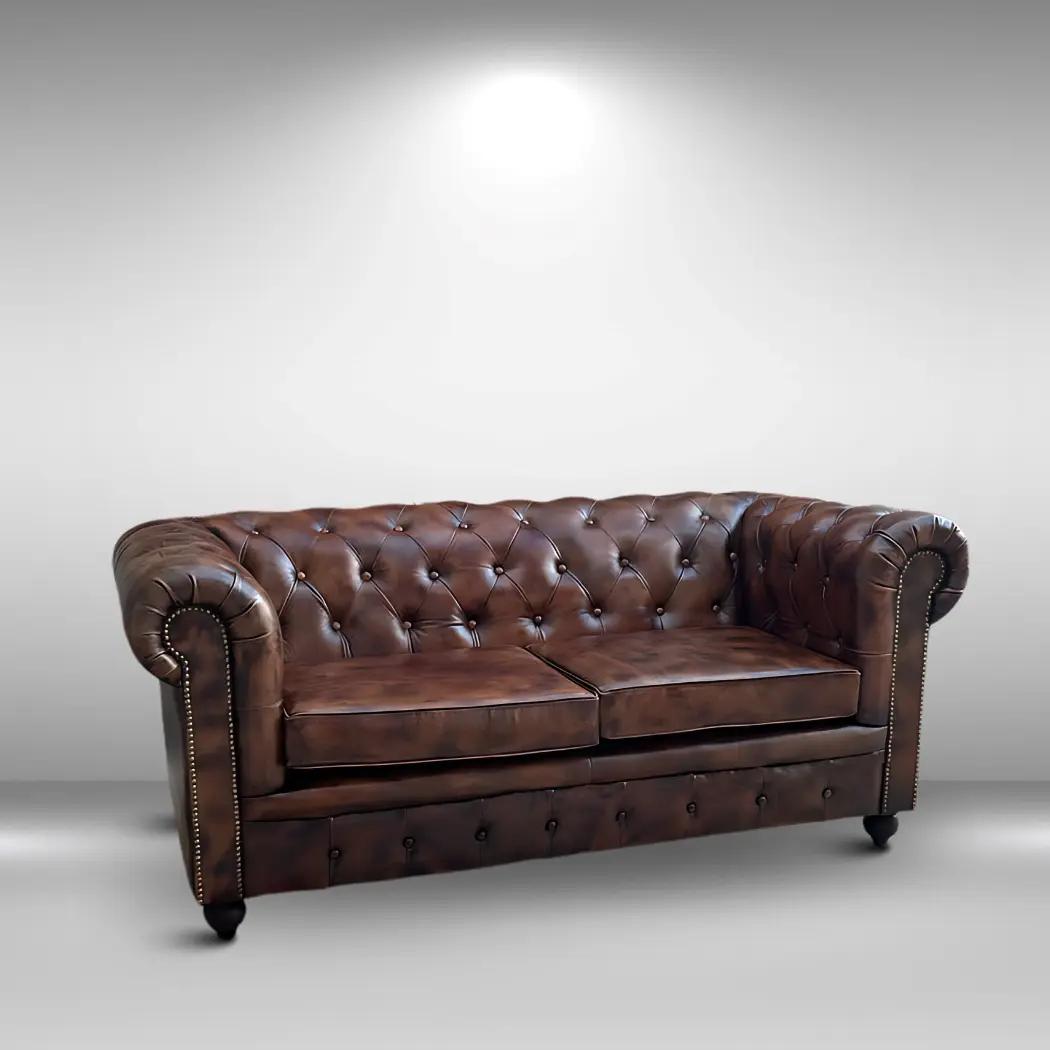 2 seater simple (2) featuring Hemington Chesterfield Leather Sofa