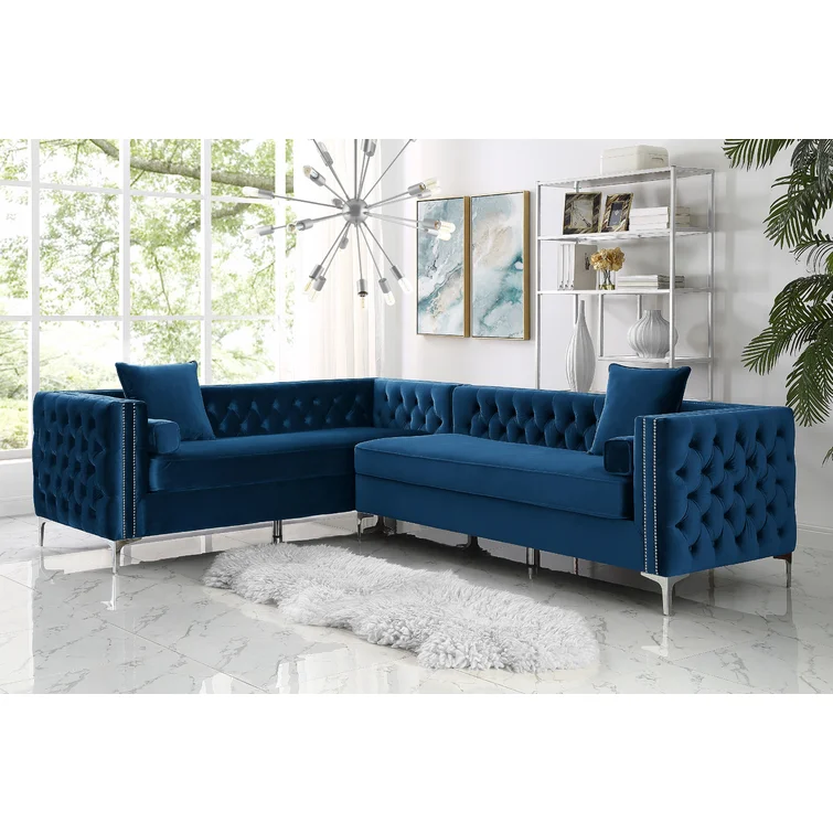 Marcello Velvet Corner Sectional with BG Marcello-Velvet-Corner-Sectional-with-BG