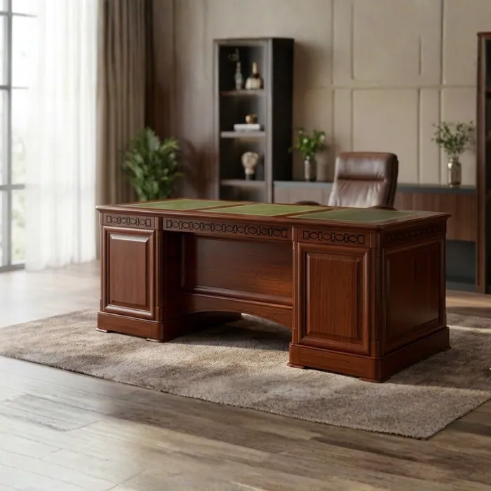 Conte Executive Desk Conte Executive Desk by ROCO front view in a furnished office in Pakistan
