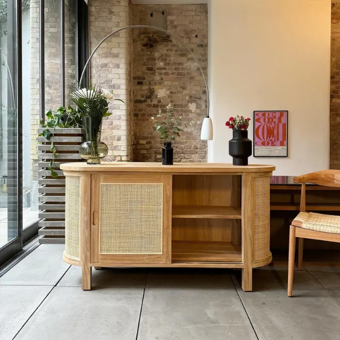 Curved Storage Cane Console (2) Curved Storage Cane Console (2) with background