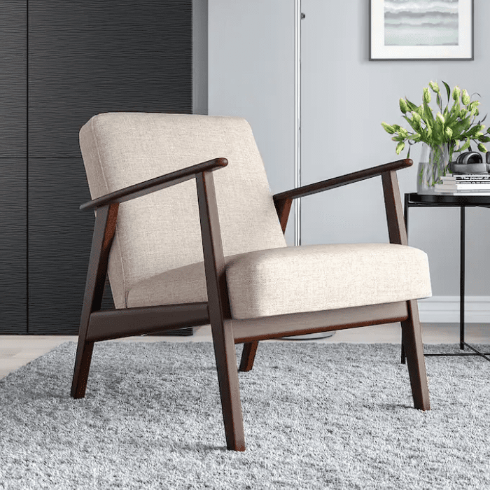 Roco Harbor Armchair 1 Roco Harbor Armchair – Wooden lounge chair with cushioned seat and backrest, ideal for home and office use.